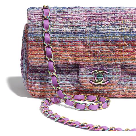 chanel rainbow tweed bag